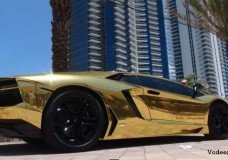 Waarom niet, een Gouden Lamborghini Aventador