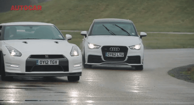 Regentest: Audi A1 Quattro vs Nissan GT-R