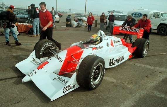 Ayrton Senna testte een Penske Indycar in '93