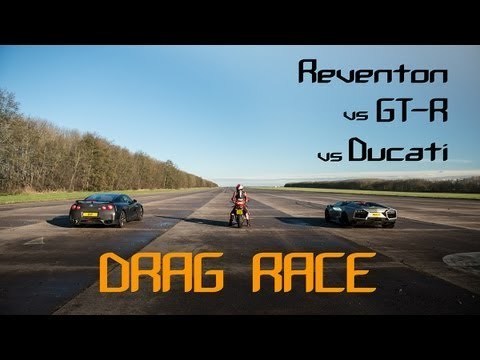 Reventon vs Nissan GT-R vs Ducati