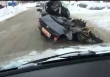 Smashed Toyota Corolla is schokkend