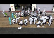 Pit Stop Training met Hamilton & Rosberg