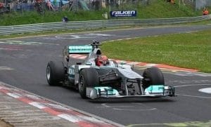 Michael Schumacher op Nordschleife in Mercedes F1
