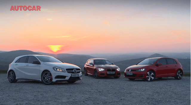 Mercedes A45 AMG verslaat Volkswagen Golf GTI en BMW M135i