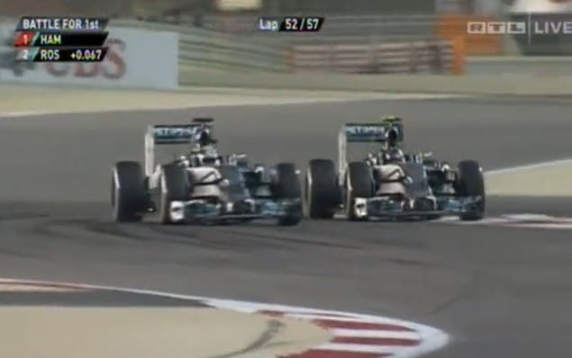 Hamilton vs Rosberg Bahrain 2014