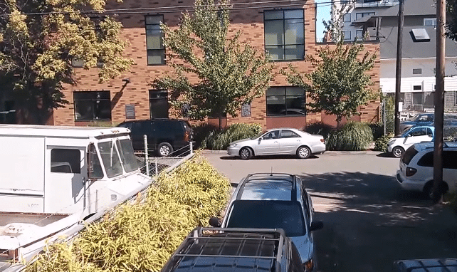 Vrouw kan niet parallel parkeren in gigantische parkeerplek