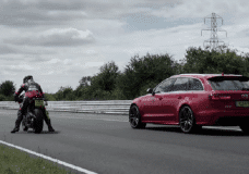 Audi RS6 en Ducati 1199 Panigale R Track Battle