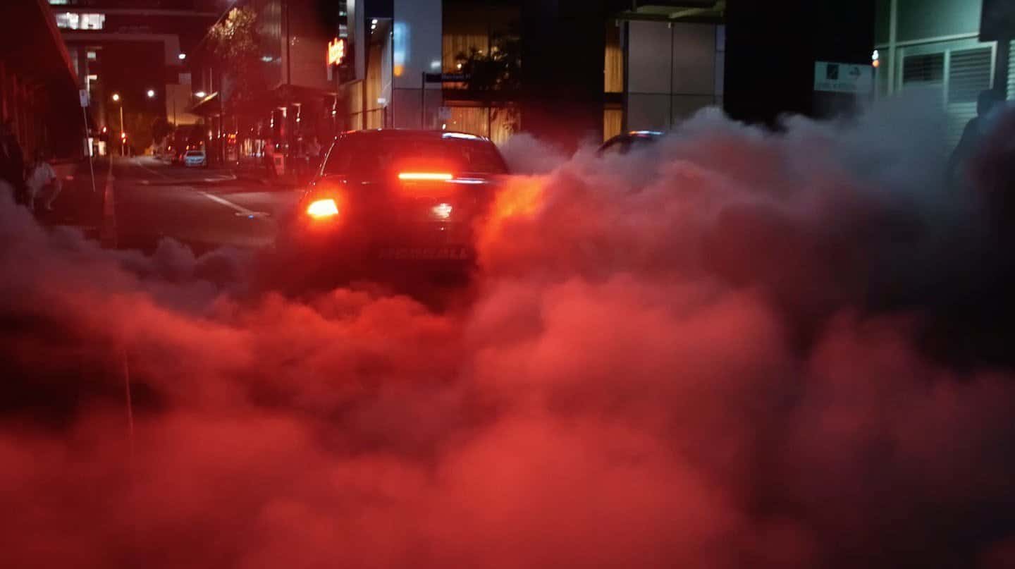 Ford XR6T rolling burnout in Melbourne