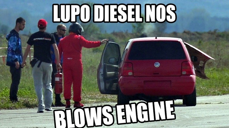 Volkswagen Lupo TDI met NOS 'blows welds on the intake'