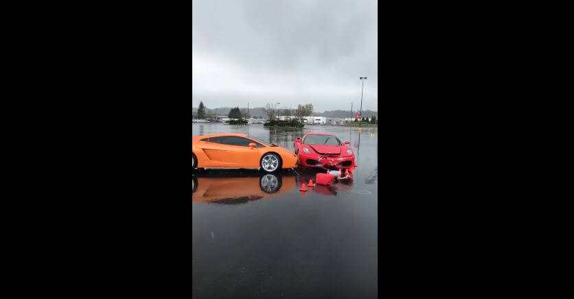 Ferrari knalt op Lamborghini tijdens Driving Experience