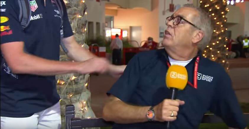 Max Verstappen pest Olav Mol tijdens uitzending