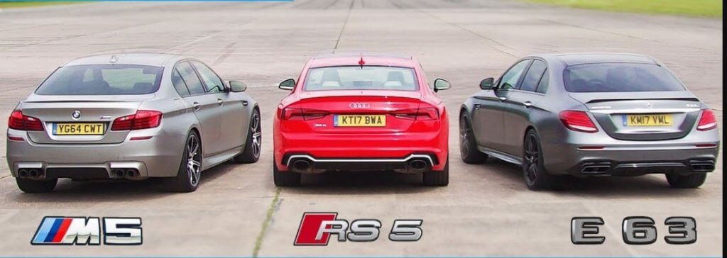 Mercedes-AMG E63 S vs BMW M5 vs Audi RS5 Dragrace