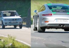 Porsche-911R-vs-Peugeot-205-Rallye