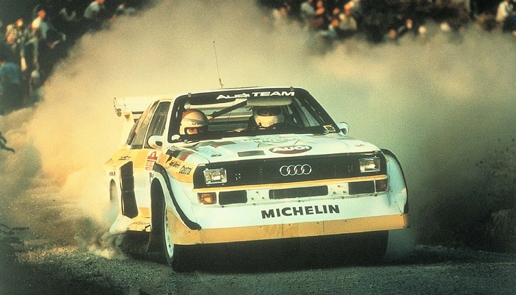 Walter Röhrl in de Audi Sport Quattro S1