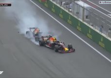 Daniel Ricciardo en Max Verstappen Crash