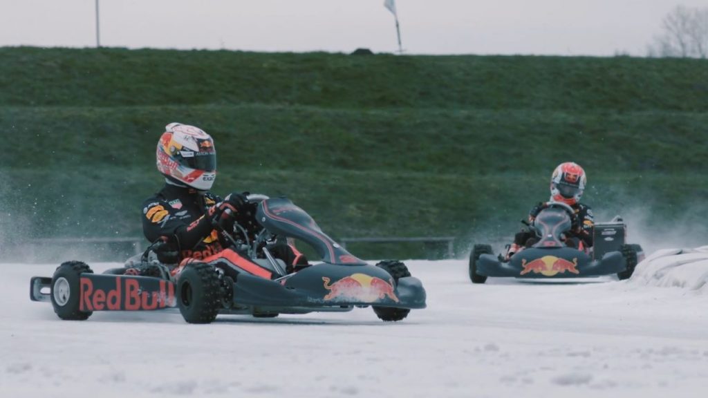 Max Verstappen en Pierre Gasly gaan ijskarten in Flevoland