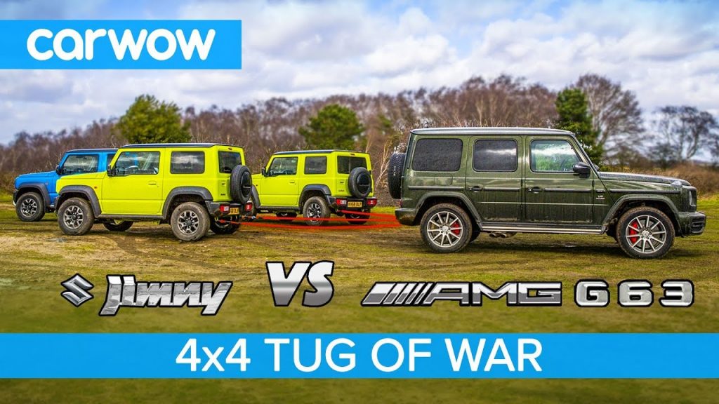 Suzuki Jimny & Mercedes-AMG G63 houden Tug of War