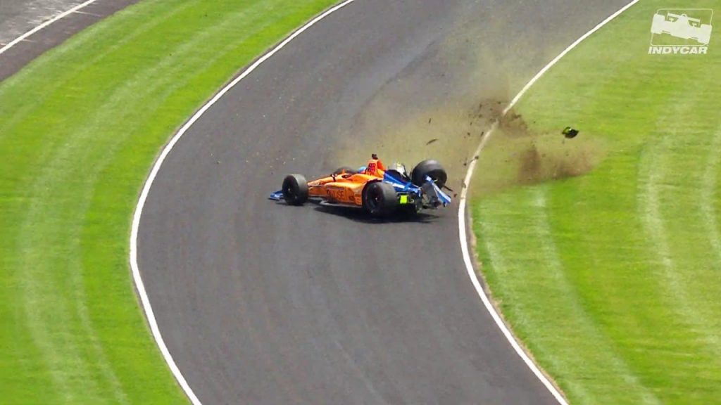 Fernado Alonso Crash Indy 500