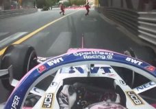 Sergio Perez reed bijna een marshall aan in Monaco
