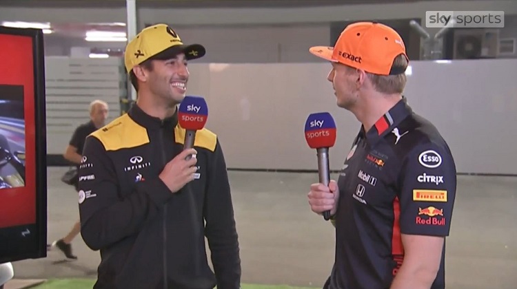 Verstappen en Ricciardo zetten Sky Sports-uitzending