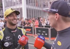 Max en Daniel interviewen elkaar na GP Mexico