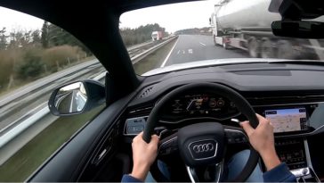 Zie de Audi RS Q8 naar 303 kmh blazen