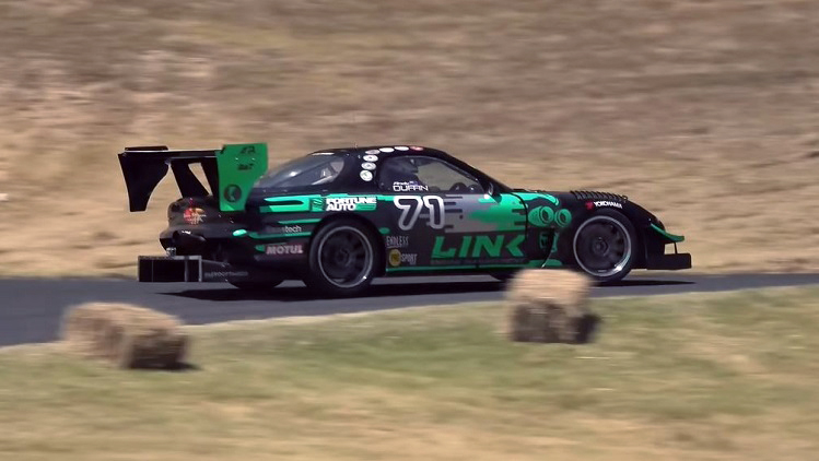 Mazda RX-7 3-rotor op de Leadfoot Hillclimb