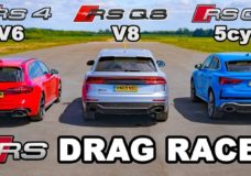 Audi RS4 vs RS Q3 vs RS Q8 in een dragrace