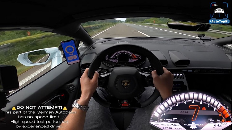 Lamborghini Huracán EVO haalt 344 kmh op Autobahn