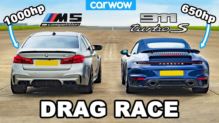 1.000 pk BMW M5 vs Porsche 992 Turbo S