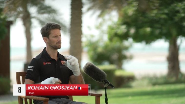 Romain Grosjean praat met Sky Sports over zijn ongeluk