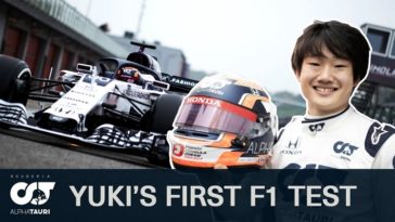 Yuki Tsunoda' eerste F1-test met AlphaTauri