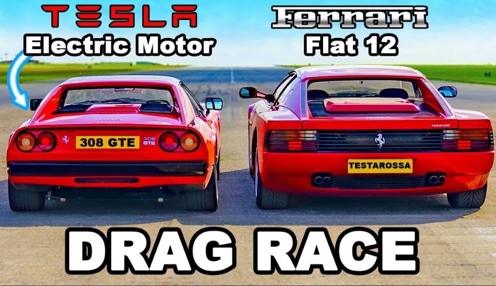 Elektrische Ferrari 308 GTS vs Ferrari Testarossa