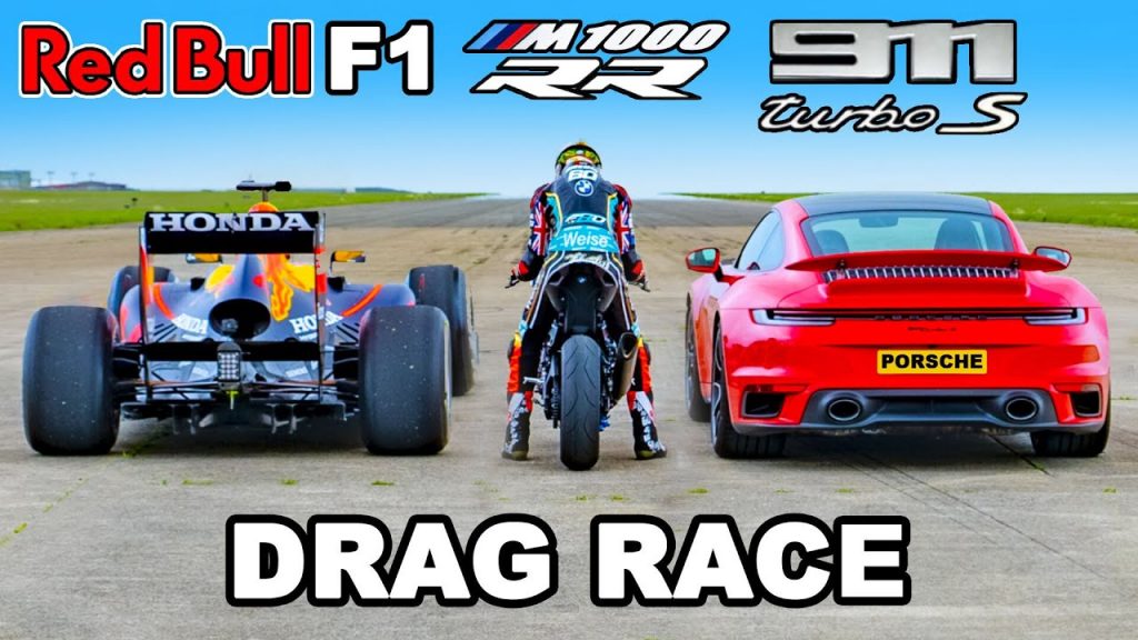 Red Bull RB7 vs BMW M1000 RR vs 911 Turbo S