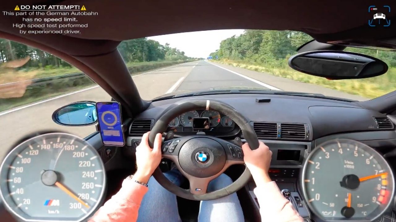 BMW M3 E46 V10 DCT  REVIEW on AUTOBAHN [NO SPEED LIMIT] by AutoTopNL 