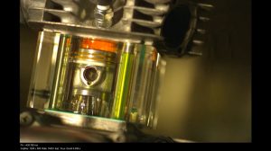 Doorzichtige cilinder geeft fascinerend beeld van motor