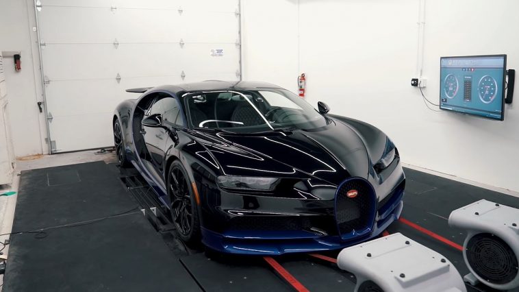Eerste Bugatti Chiron ooit op de rollenbank