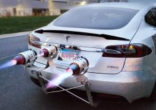 Tesla Model S met turbinemotoren