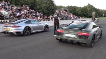 Dragrace Audi R8 vs Porsche 992