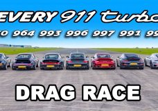 Alle Porsche 911 Turbo's in één dragrace!