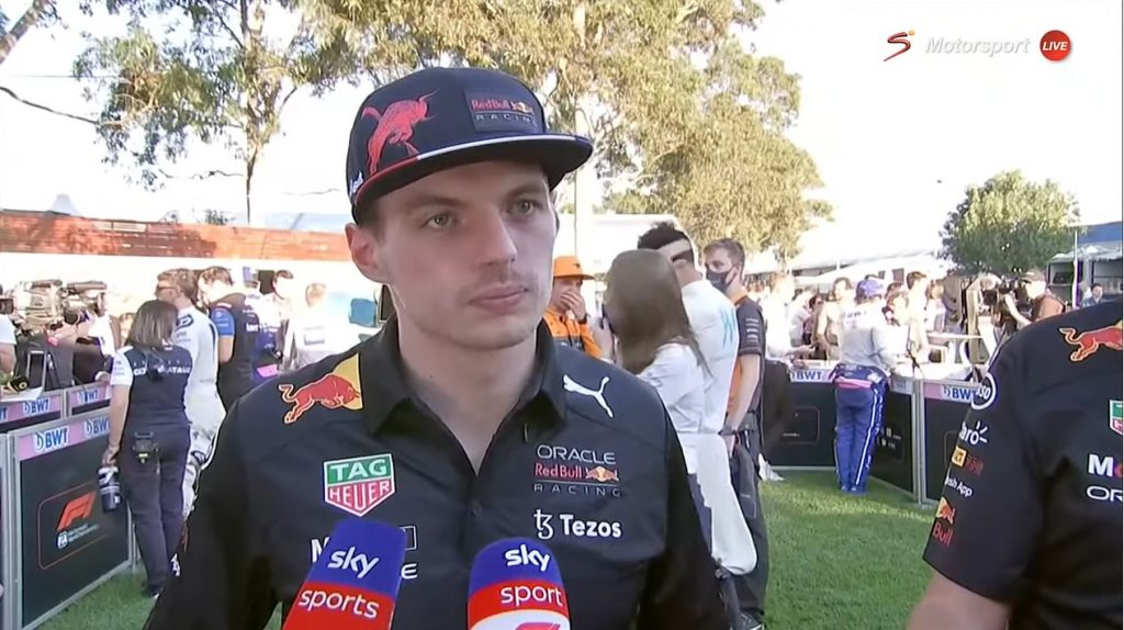 Verstappen interview GP Australie