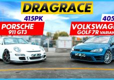 dragrace 911 GT3 vs Volkswagen Golf 7R