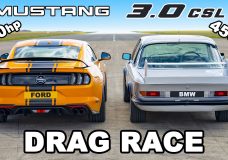 BMW CSL vs Ford Mustang GT dragrace