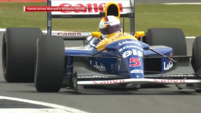 Sebastian Vettel in de Williams FW14B V10