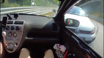 Honda Civic bijna geraakt door Golf GTI CS