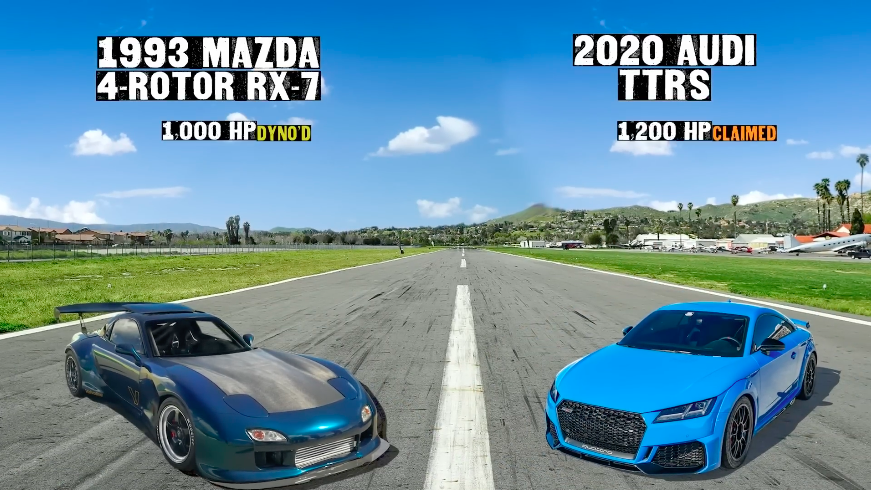 1200 pk Audi TT RS vs 1000 pk 4-Rotor RX-7