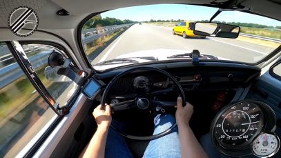 Volkswagen Kever 1600i naar Topsnelheid op Autobahn