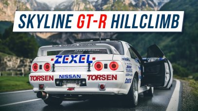 Nismo R32 Skyline GT-R racet over de Berninapas