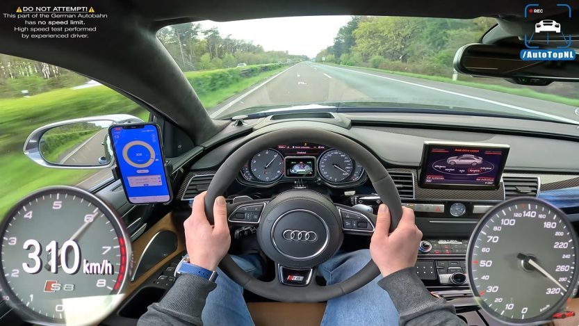 Audi S8 Plus haalt topsnelheid van 310 kmh