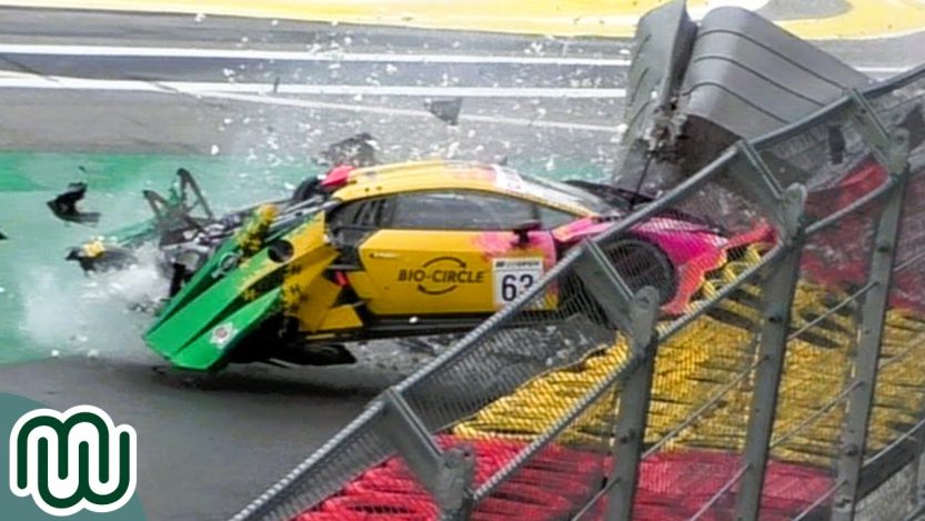 Lamborghini Huracán GT3 crasht hard in Eau Rouge